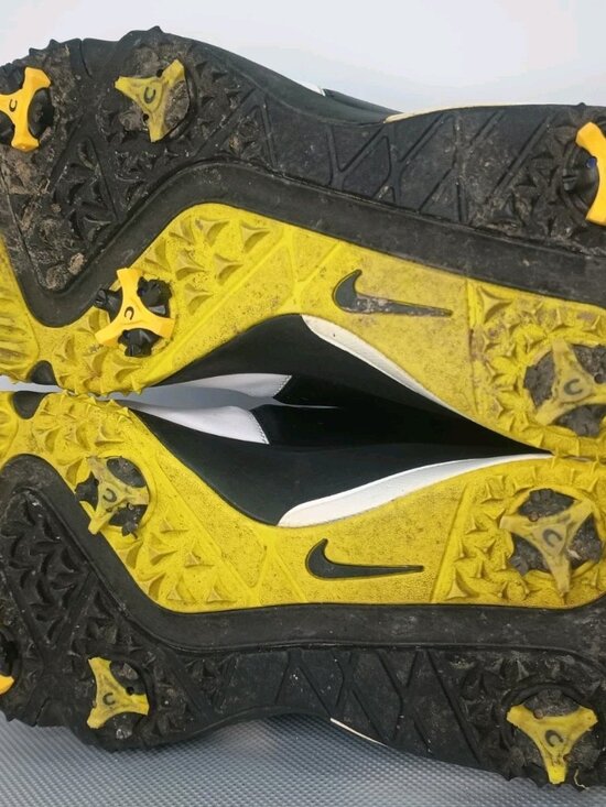 Nike Air Rival III 3 Golf Shoes Size 11.5 White Black Yellow Spiked Pre-owned main image 10